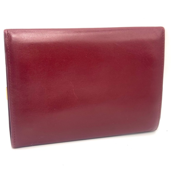 Very good condition authentic Cartier Red Bordeaux Leather Wallet gorgeous